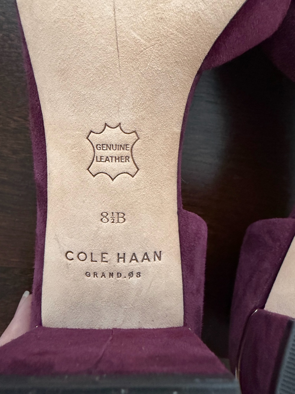 Cole Haan Grand OS Burgundy Suede D’Orsay Block Heel Pumps 8.5B - Picture 5 of 7